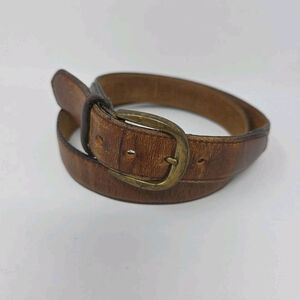 Vtg Alexander Julian Men's 36 Brown Distressed Full Grain Cowhide Leather Belt